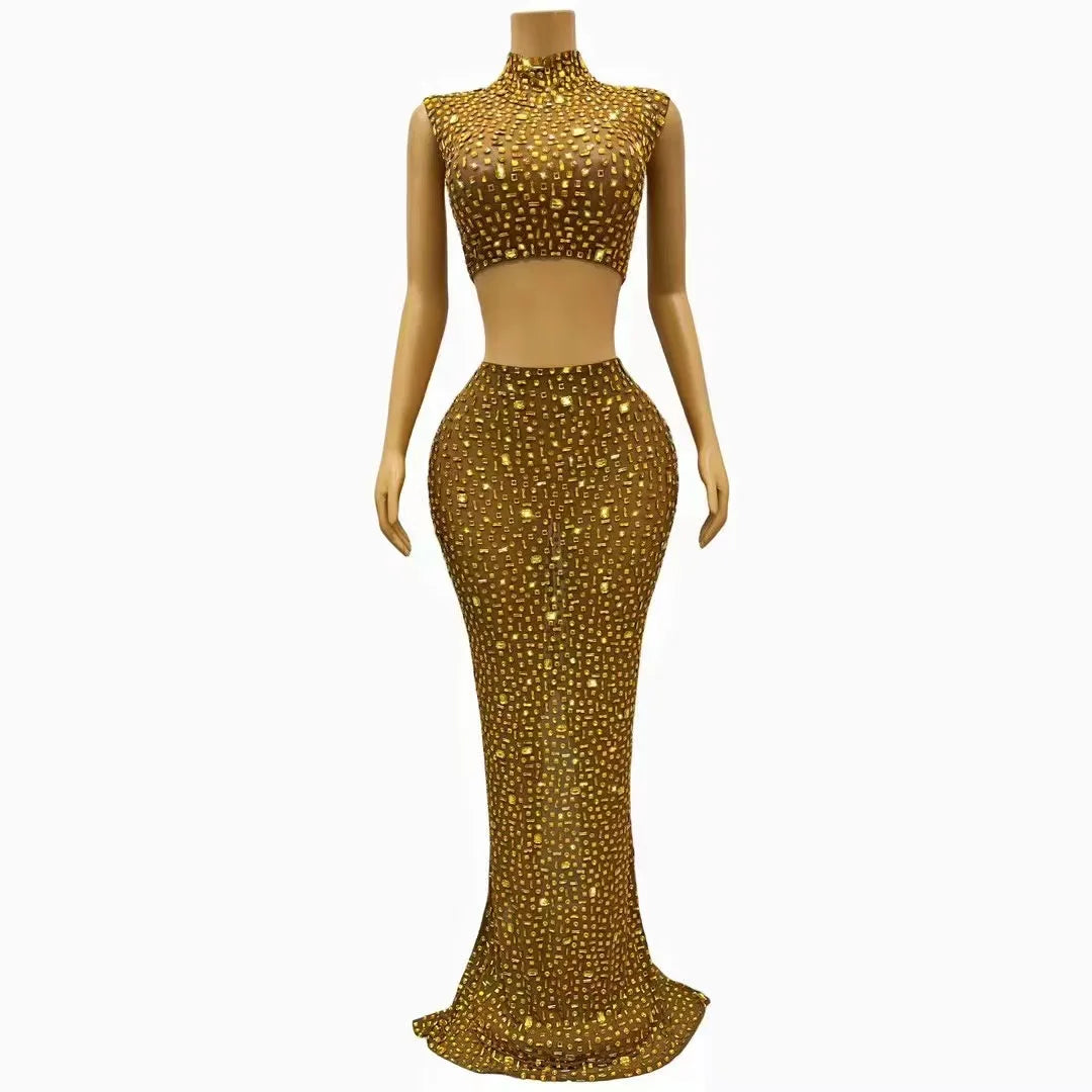 Siu Crop Top Long Skirt 2 Pieces Set