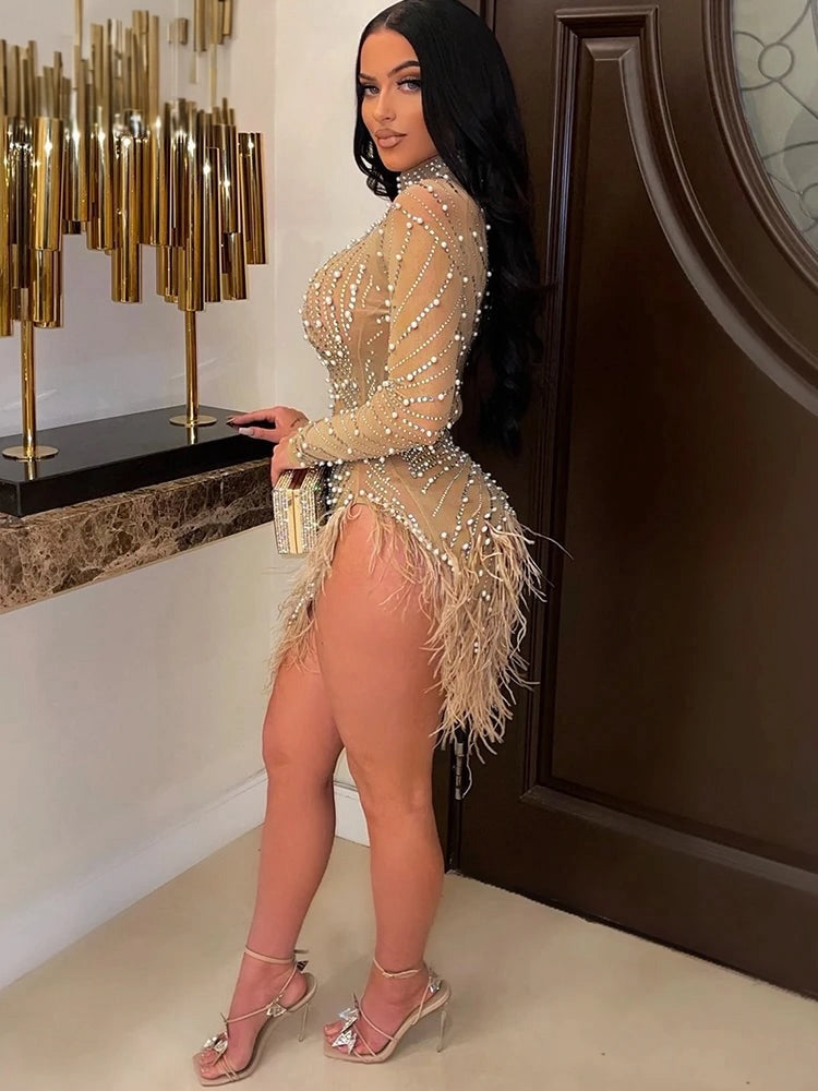 Pearls Rhinestones Party Birthday Vestidos