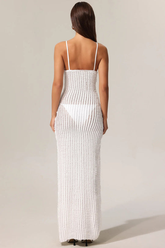 Xlyia Halter Hollo Out High Slit maxi Dress