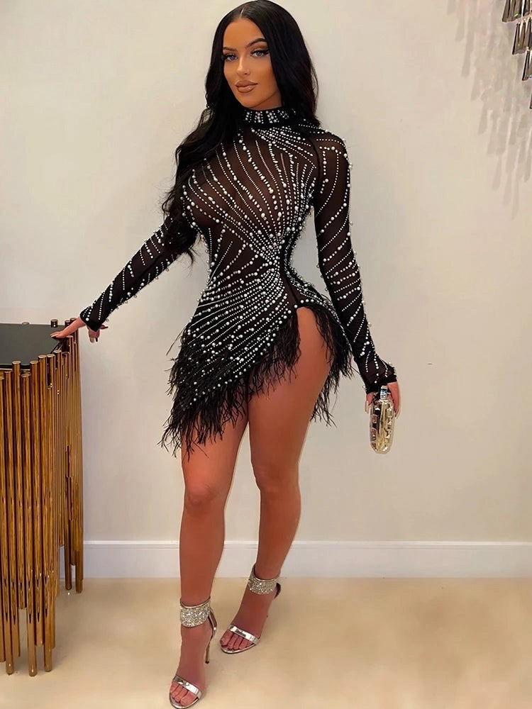 Pearls Rhinestones Party Birthday Vestidos