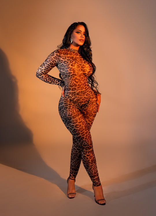 FAGA Leopard Print Jumpsuits