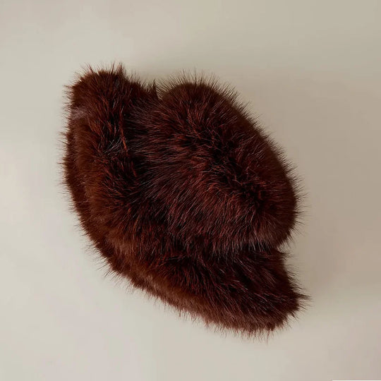 Anty Faux Fur Bucket Hat Warm