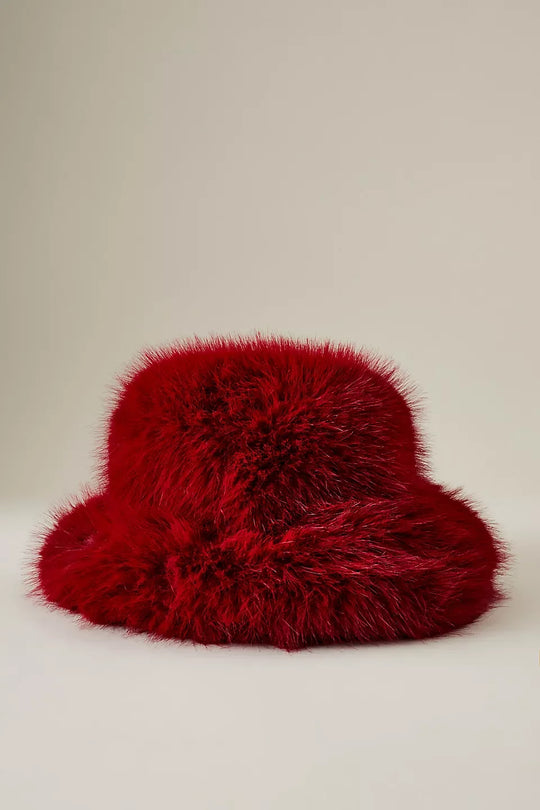 Anty Faux Fur Bucket Hat Warm