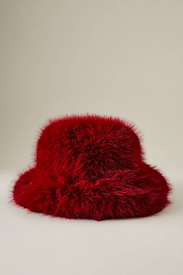 Anty Faux Fur Bucket Hat Warm