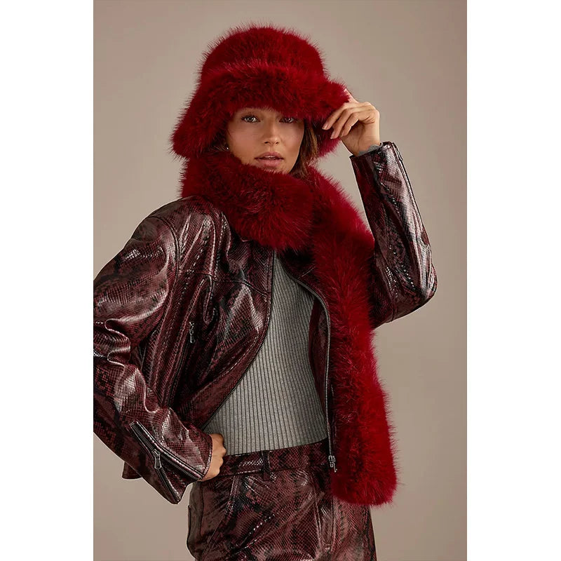 Anty Faux Fur Bucket Hat Warm
