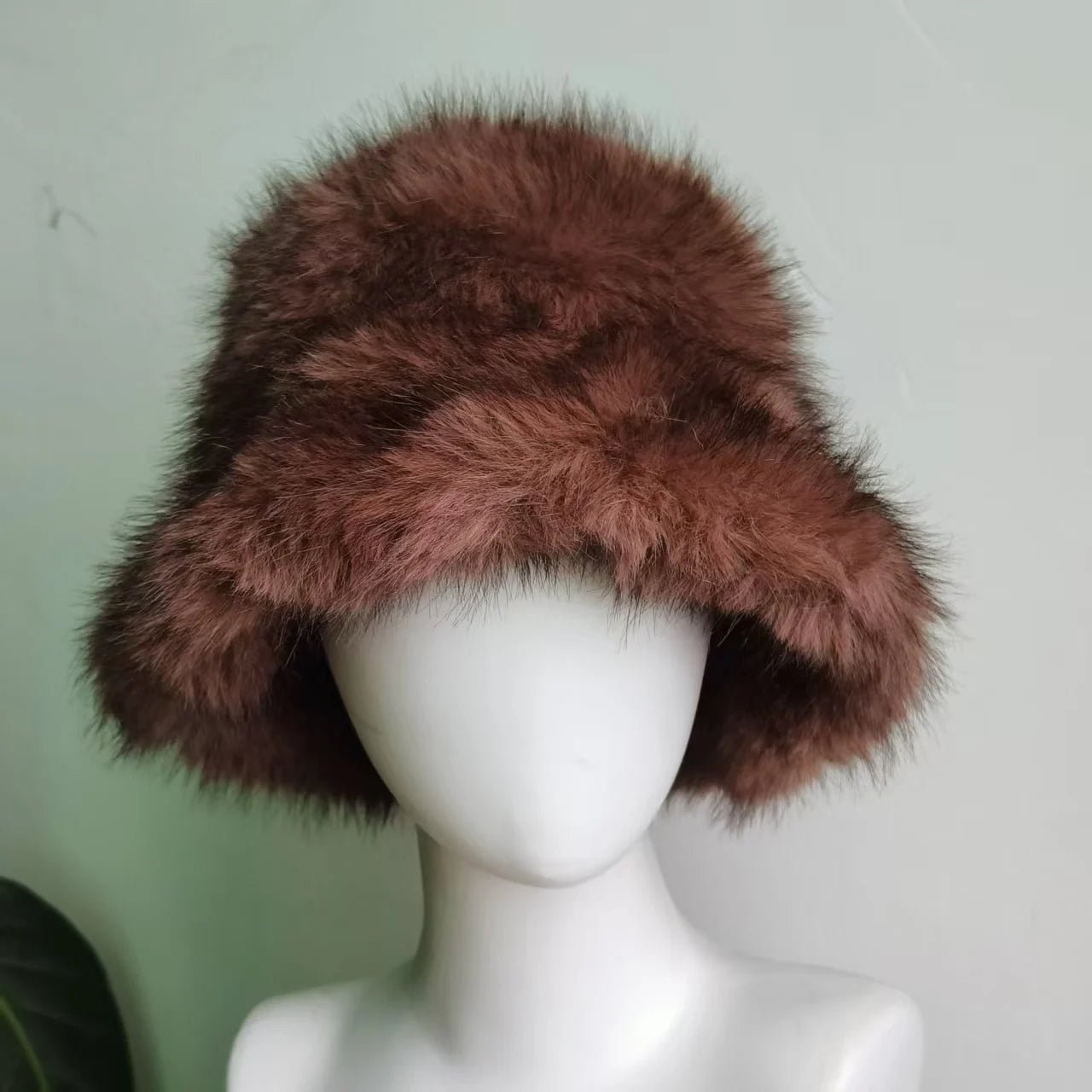 Anty Faux Fur Bucket Hat Warm