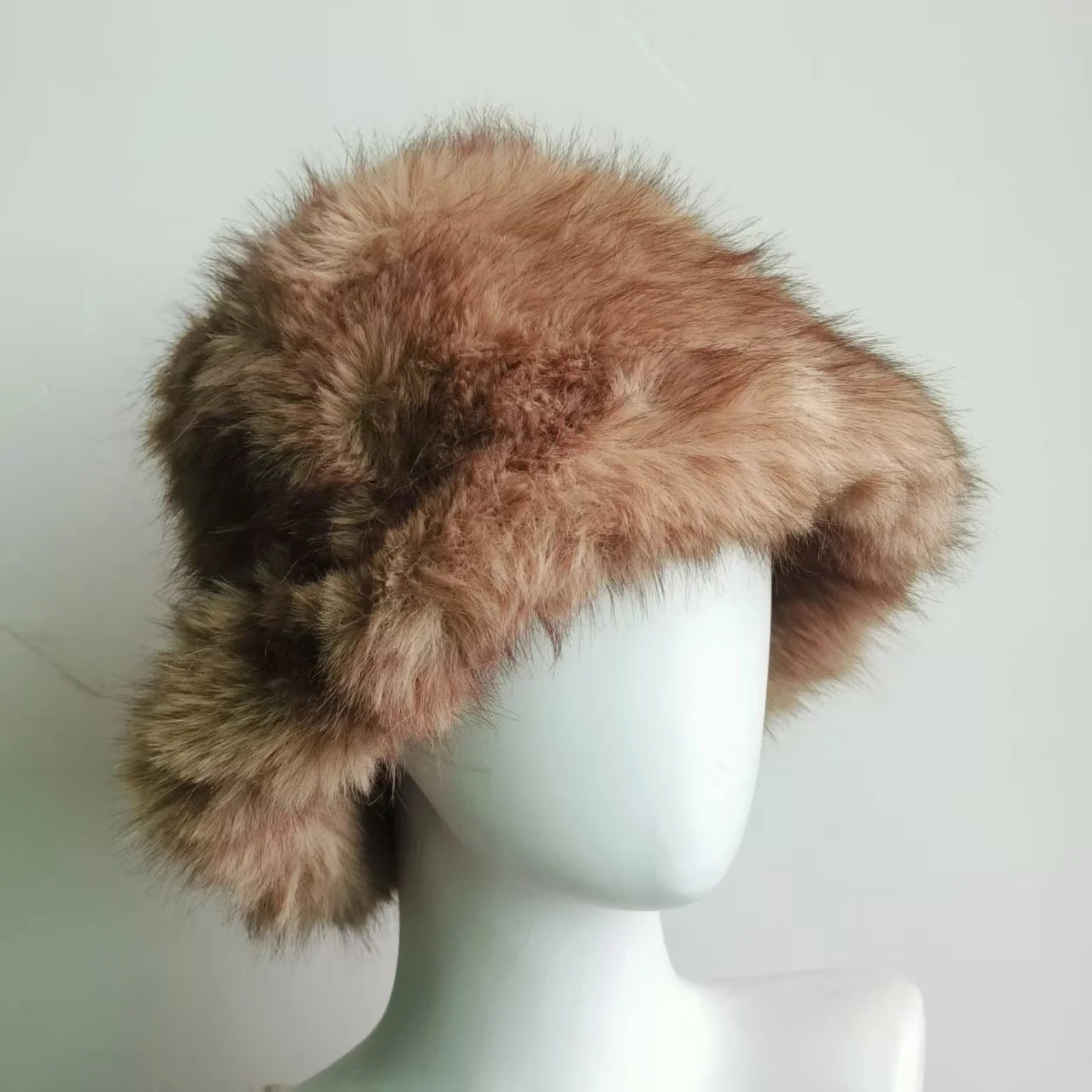Anty Faux Fur Bucket Hat Warm