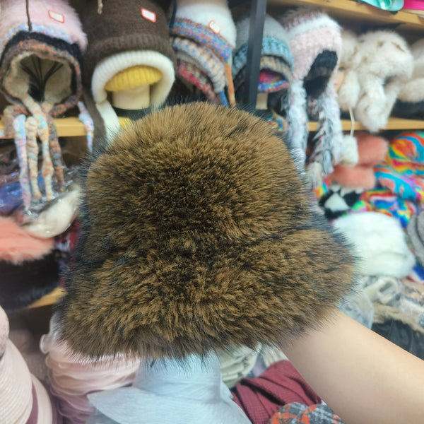 Anty Faux Fur Bucket Hat Warm