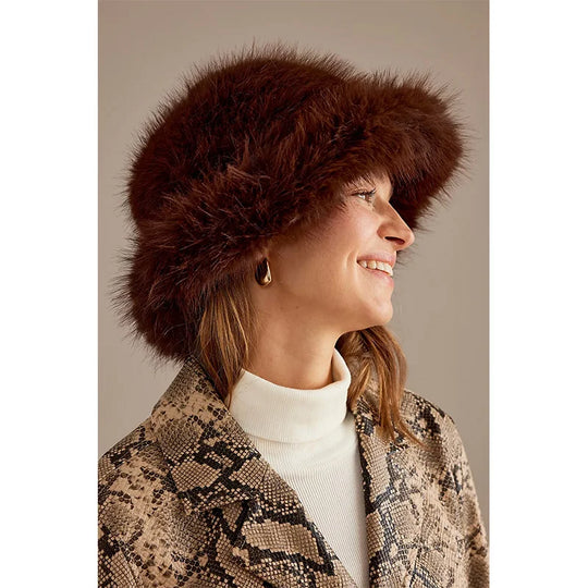 Anty Faux Fur Bucket Hat Warm