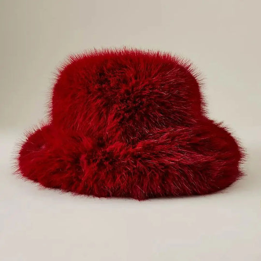 Anty Faux Fur Bucket Hat Warm