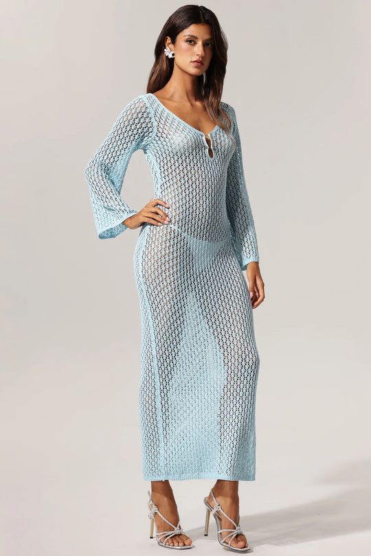 Ellison Long Sleeves Hollow Out maxi