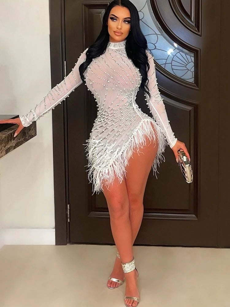 Pearls Rhinestones Party Birthday Vestidos