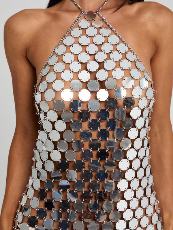Disc Chainmail Mini Cocktail Dresses