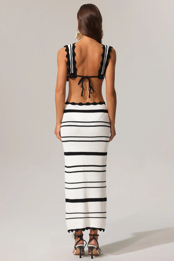 Ganas Hollow Out High Slit Two-Piece