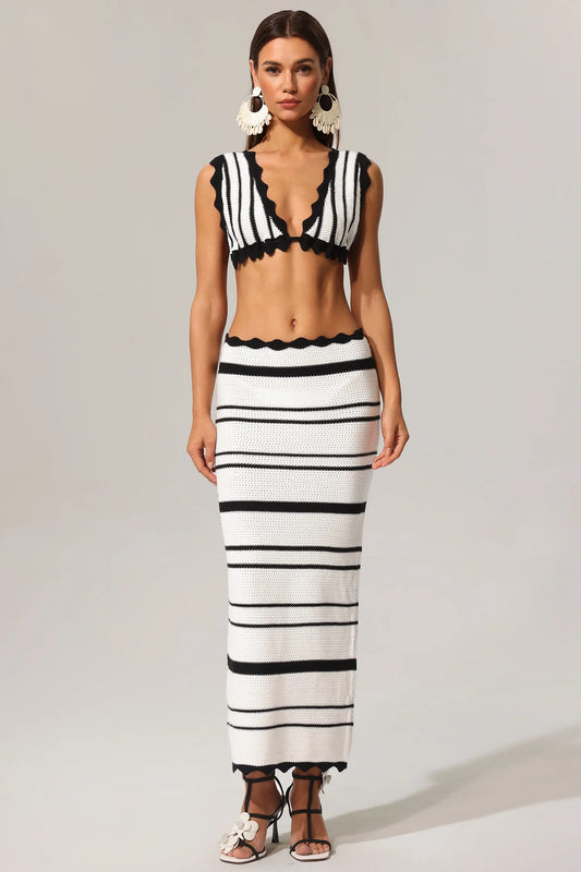 Ganas Hollow Out High Slit Two-Piece