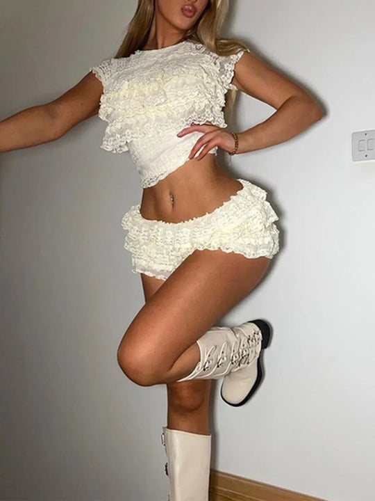 Wao Lace Crop Top and High Waisted