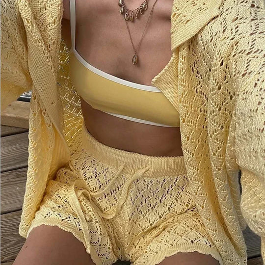 Holiday Hollow Out Knit Crochet