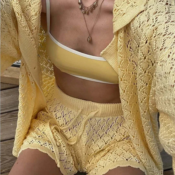 Holiday Hollow Out Knit Crochet