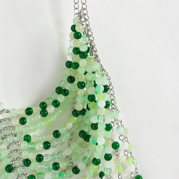 Paris Green Pink Stone Beading