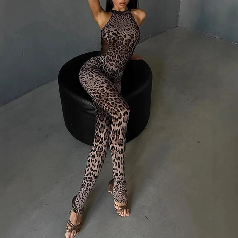 Kio Leopard Jumpsuits