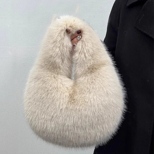 Lulu Luxury Soft Plush Half Moon Bag