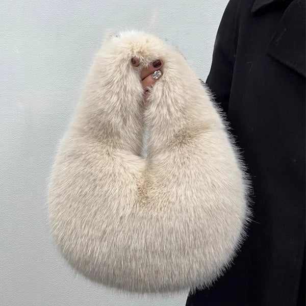 Lulu Luxury Soft Plush Half Moon Bag