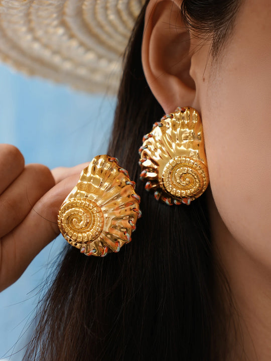 Steel snail earrings