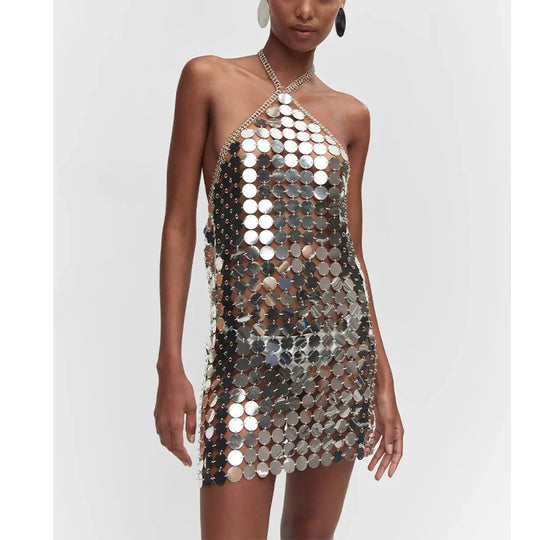 Disc Chainmail Mini Cocktail Dresses