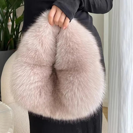 Lulu Luxury Soft Plush Half Moon Bag