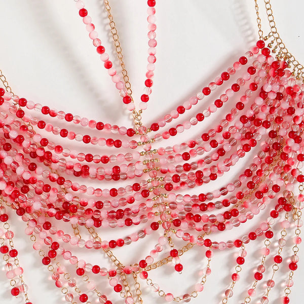 Paris Green Pink Stone Beading