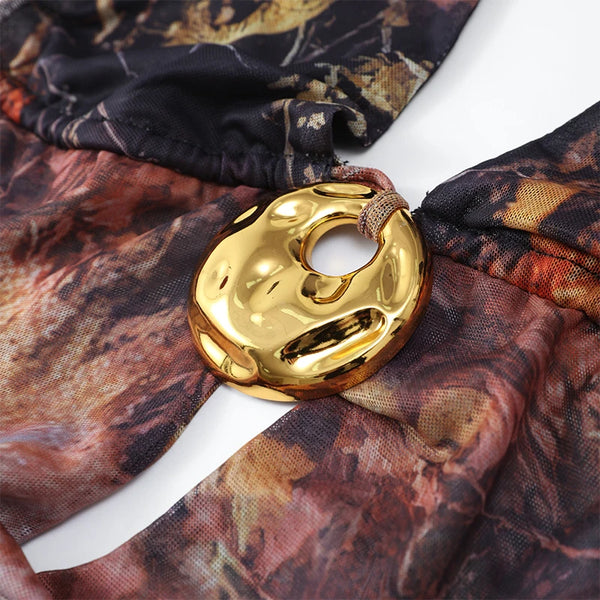 Mountains Maxi Dress Peach