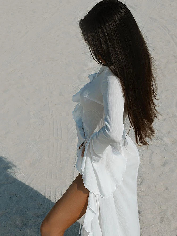 Oina Ruffle Bikini Cover-Ups