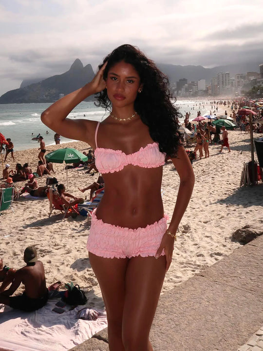 Cap Elegant Ruched Two Piece Bikini