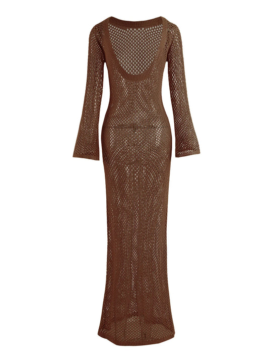 Bell Sleeve Knit Maxi Dress