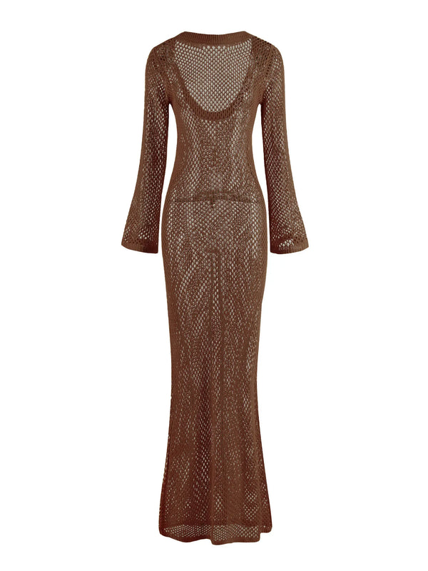 Bell Sleeve Knit Maxi Dress