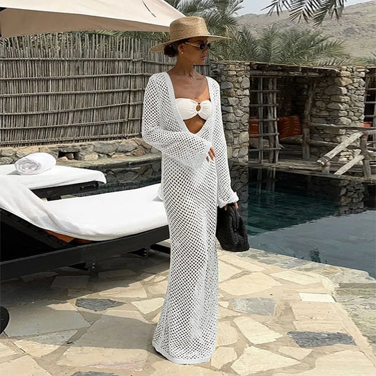 Bell Sleeve Knit Maxi Dress