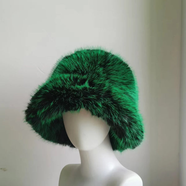 Anty Faux Fur Bucket Hat Warm