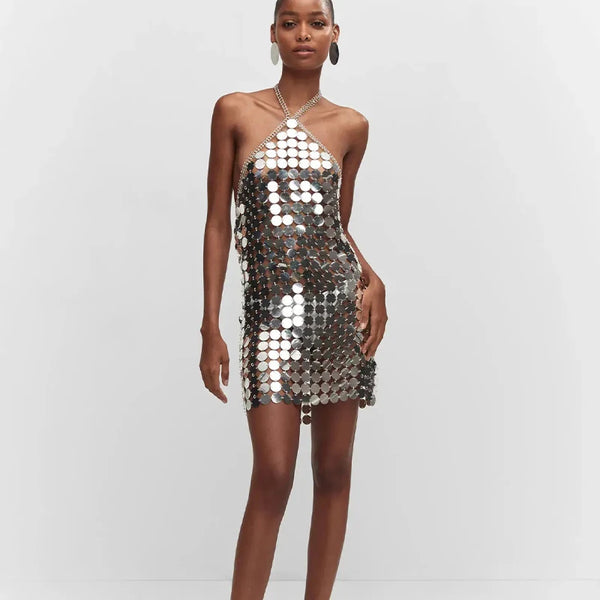 Disc Chainmail Mini Cocktail Dresses