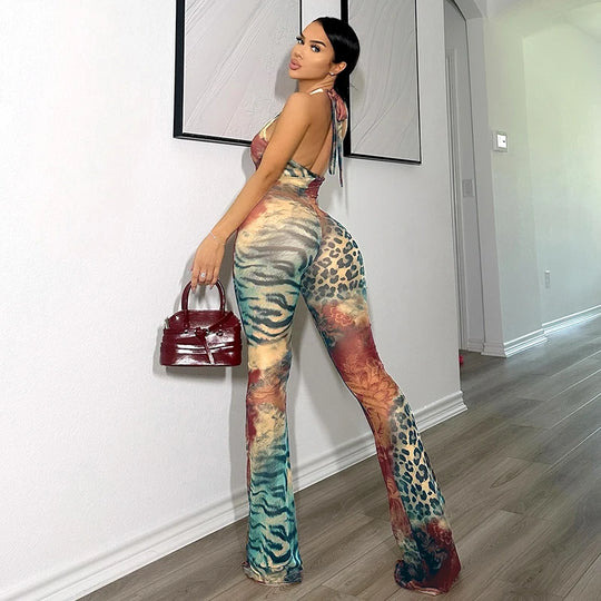 Xia Leopard Print Jumpsuits