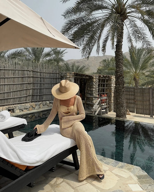 Bell Sleeve Knit Maxi Dress