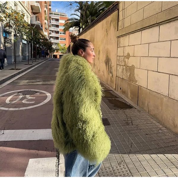 Short Coat Women Long Sleeve Turn Down