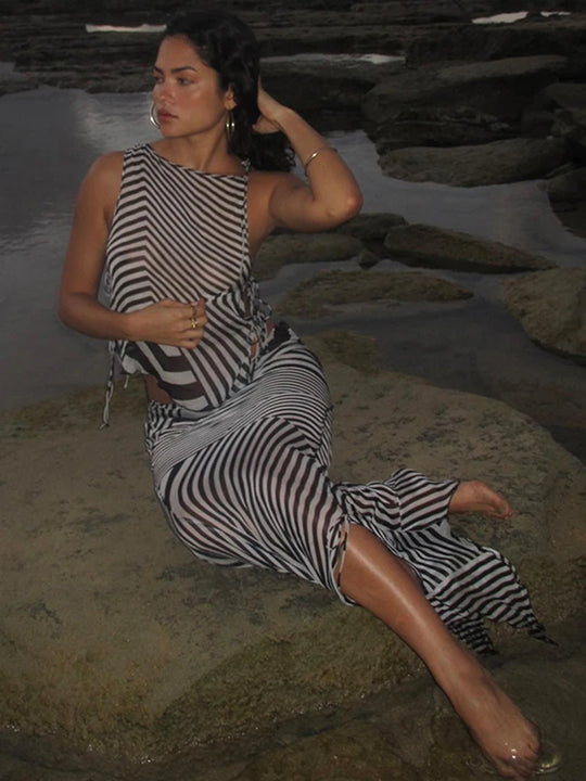 Eira Chic Zebra Stripes Mermaid Skirt Sets