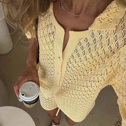 Holiday Hollow Out Knit Crochet