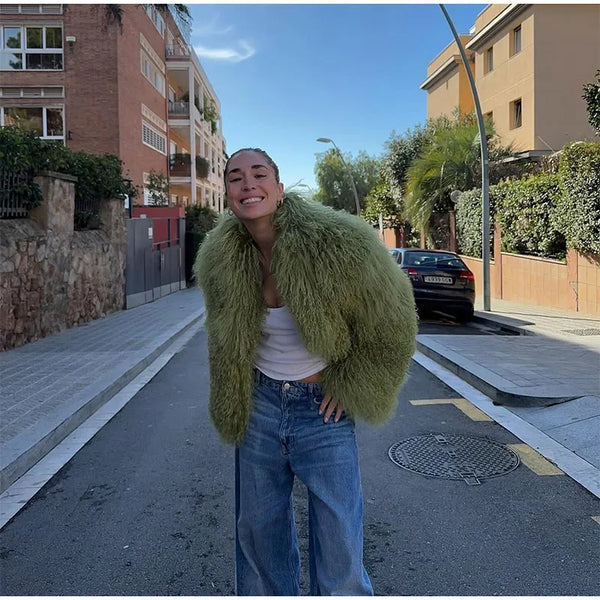 Short Coat Women Long Sleeve Turn Down