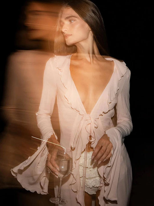 Oina Ruffle Bikini Cover-Ups