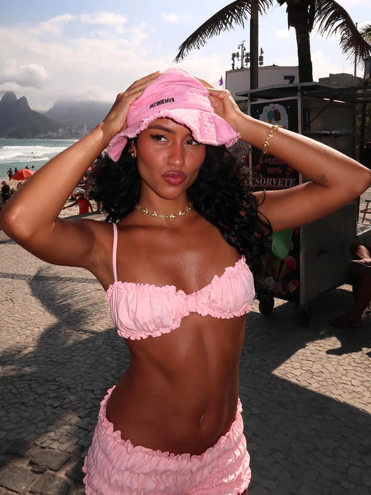 Cap Elegant Ruched Two Piece Bikini