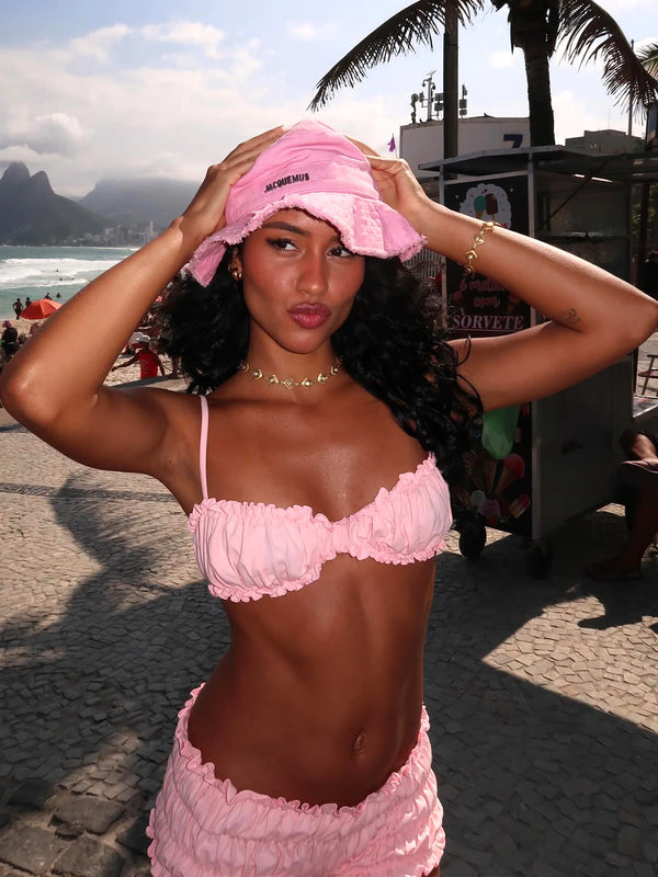 Cap Elegant Ruched Two Piece Bikini