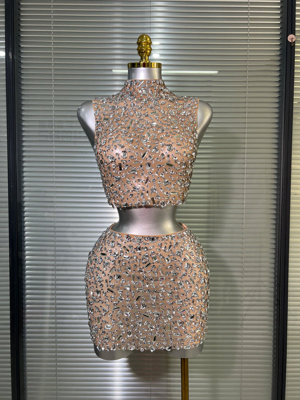 Crystal Diamond  Two Pieces