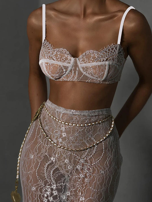 Cris Top Elegant And Transparent Maxi Female Skirt