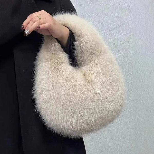 Lulu Luxury Soft Plush Half Moon Bag